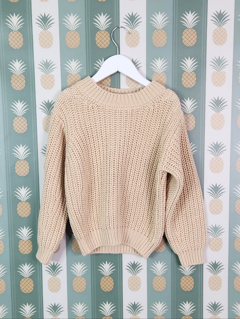 Quincy Mae Chunky Knit Sweater || Shell